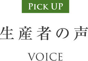 Pick UP／生産者の声